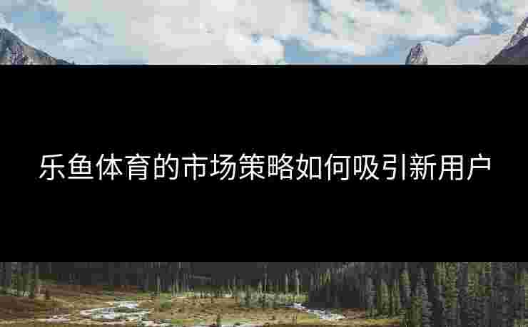 乐鱼体育的市场策略如何吸引新用户