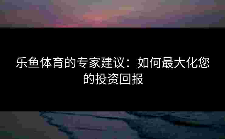 乐鱼体育的专家建议：如何最大化您的投资回报